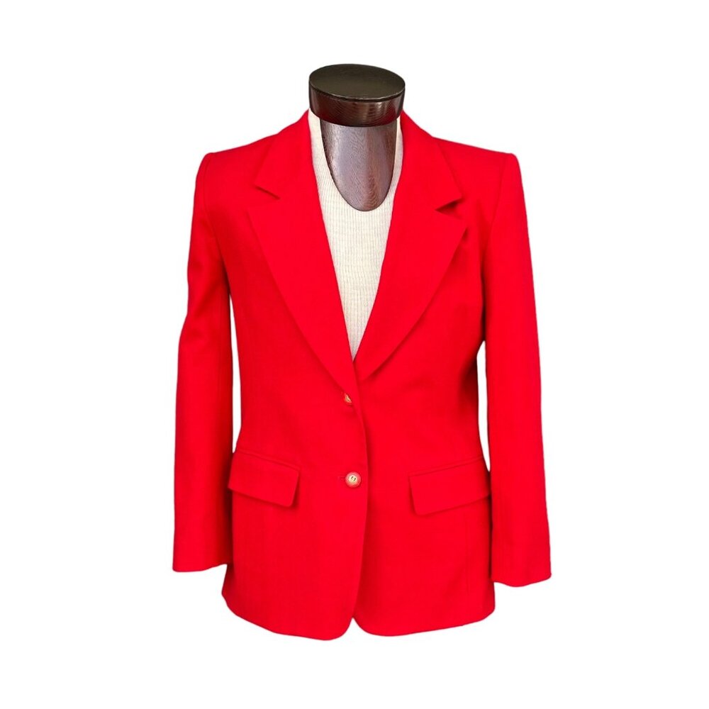 Pendleton Womens Classic Solid Red Blazer Jacket … - image 1